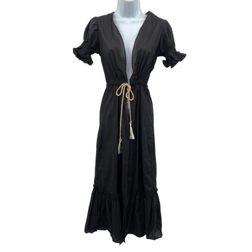 Palmacea black tie front maxi cover up